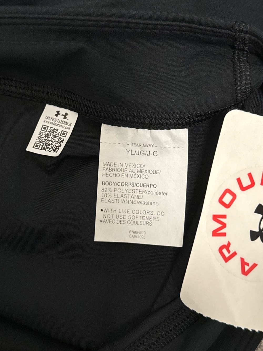 NWT Under Armour Girls Motion Crop Leggings Black YL - Picture 5 of 6
